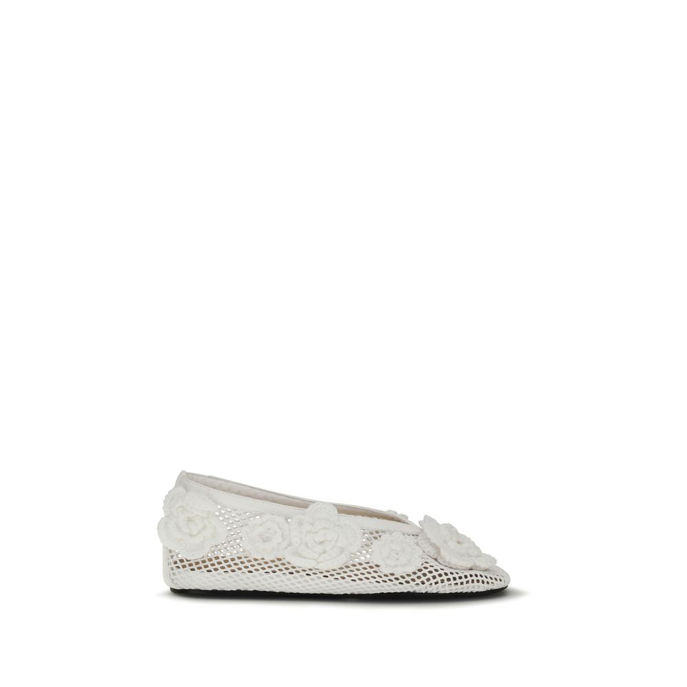 Ganni White Polyethylene Ballet Flats for Women