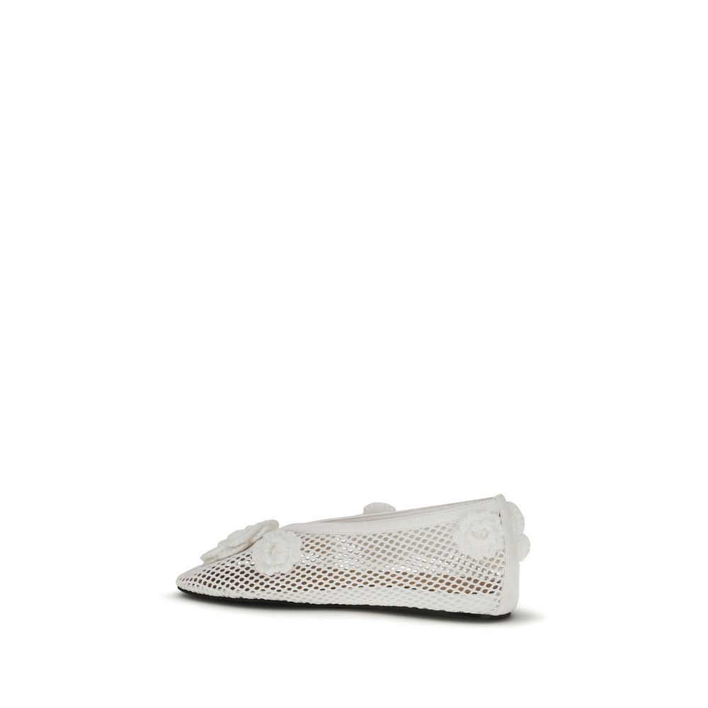 Ganni White Polyethylene Ballet Flats for Women