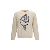 Kenzo Beige Cotton Sweatshirt - Tulip Motif
