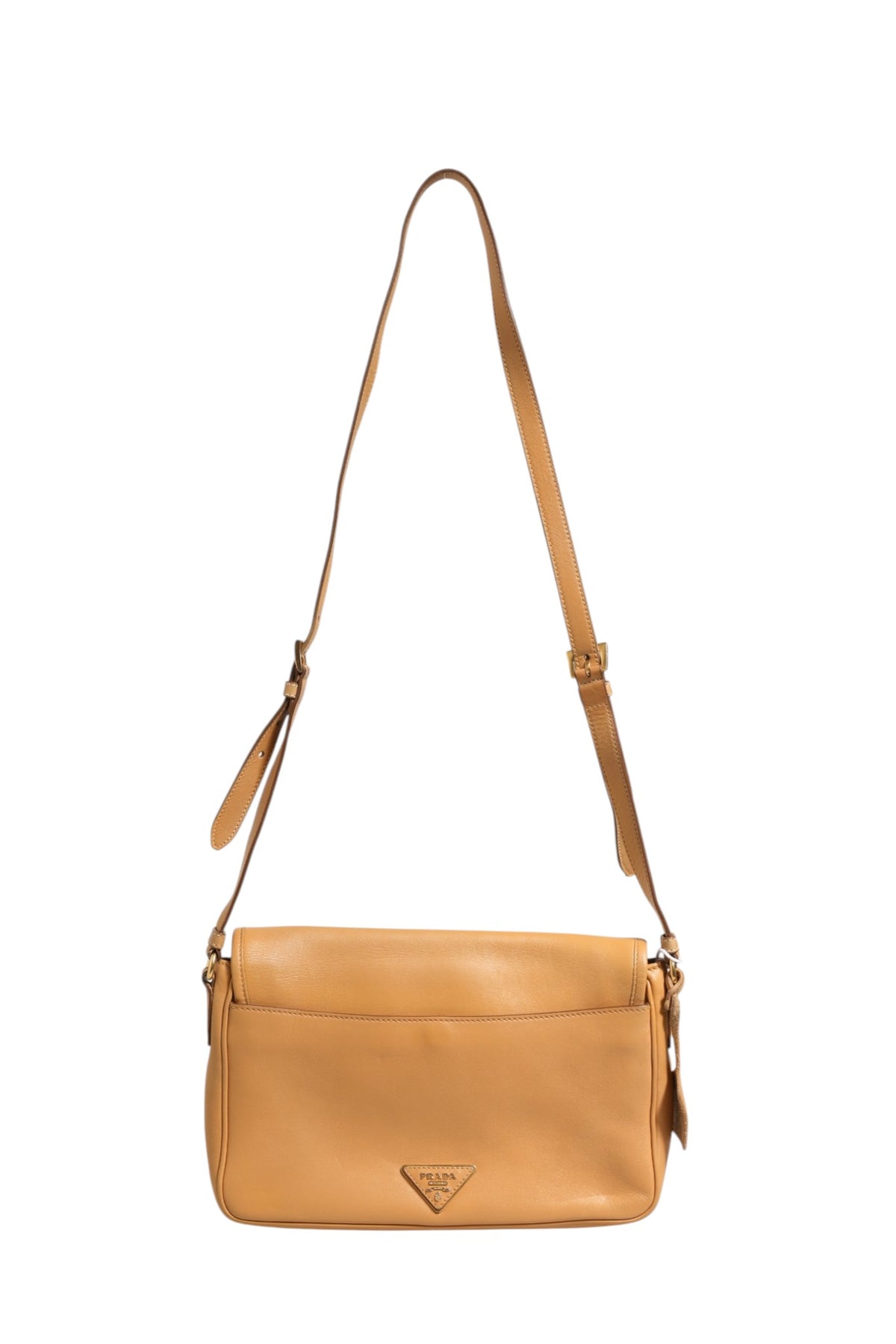 Sac à bandoulière Prada Sidonie en cuir grainé beige