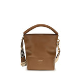 Burberry Brown Calf Leather B Clip Bucket Bag