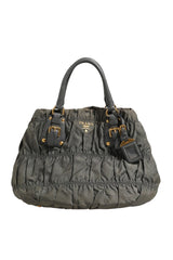 Prada Tessuto Nylon Gaufre Tote Bag - Gray