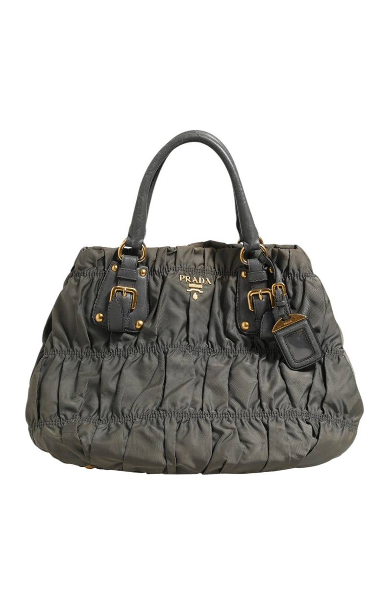 Prada Tessuto Nylon Gaufre Tote Bag - Gray