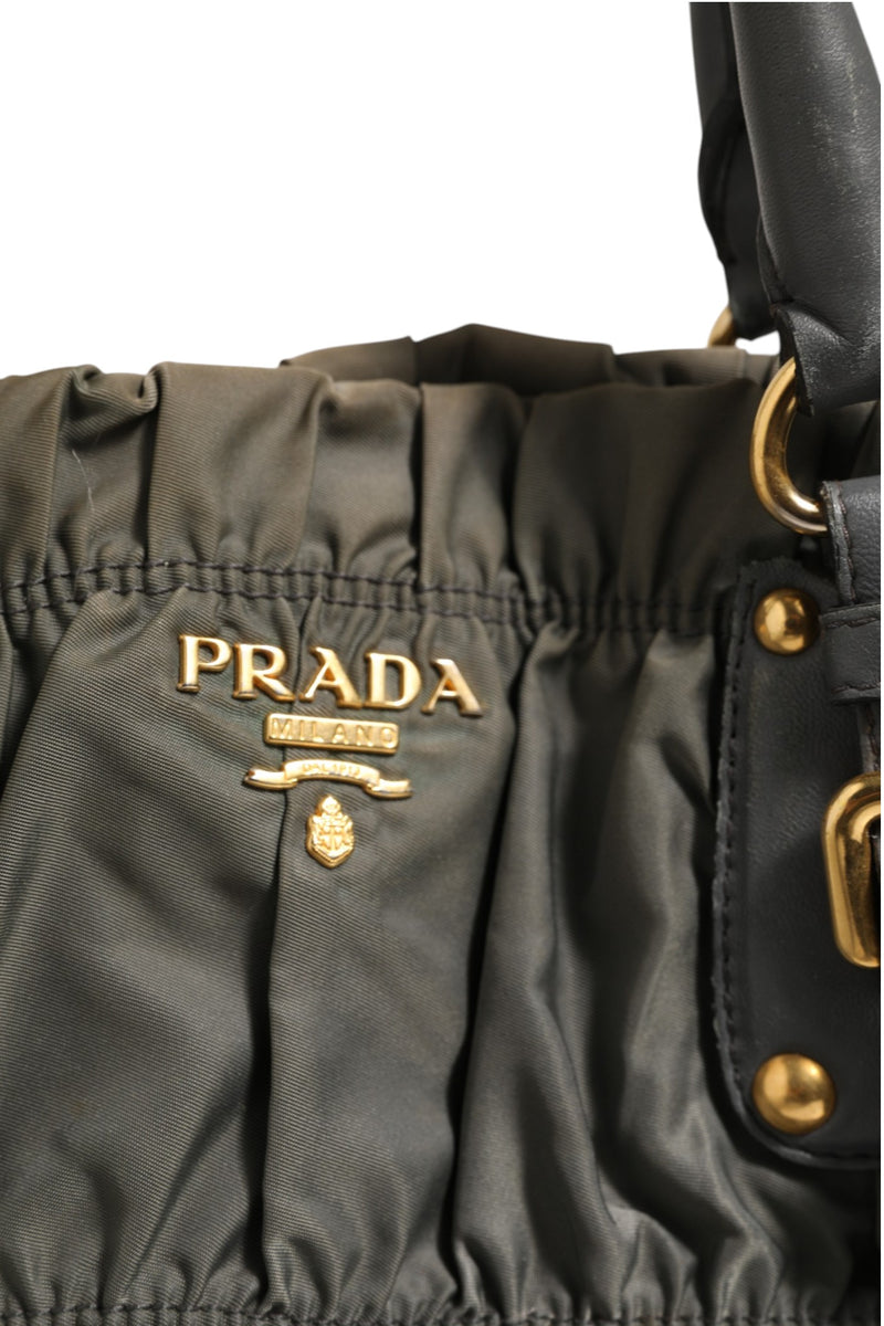 Prada Tessuto Nylon Gaufre Tote Bag - Gray