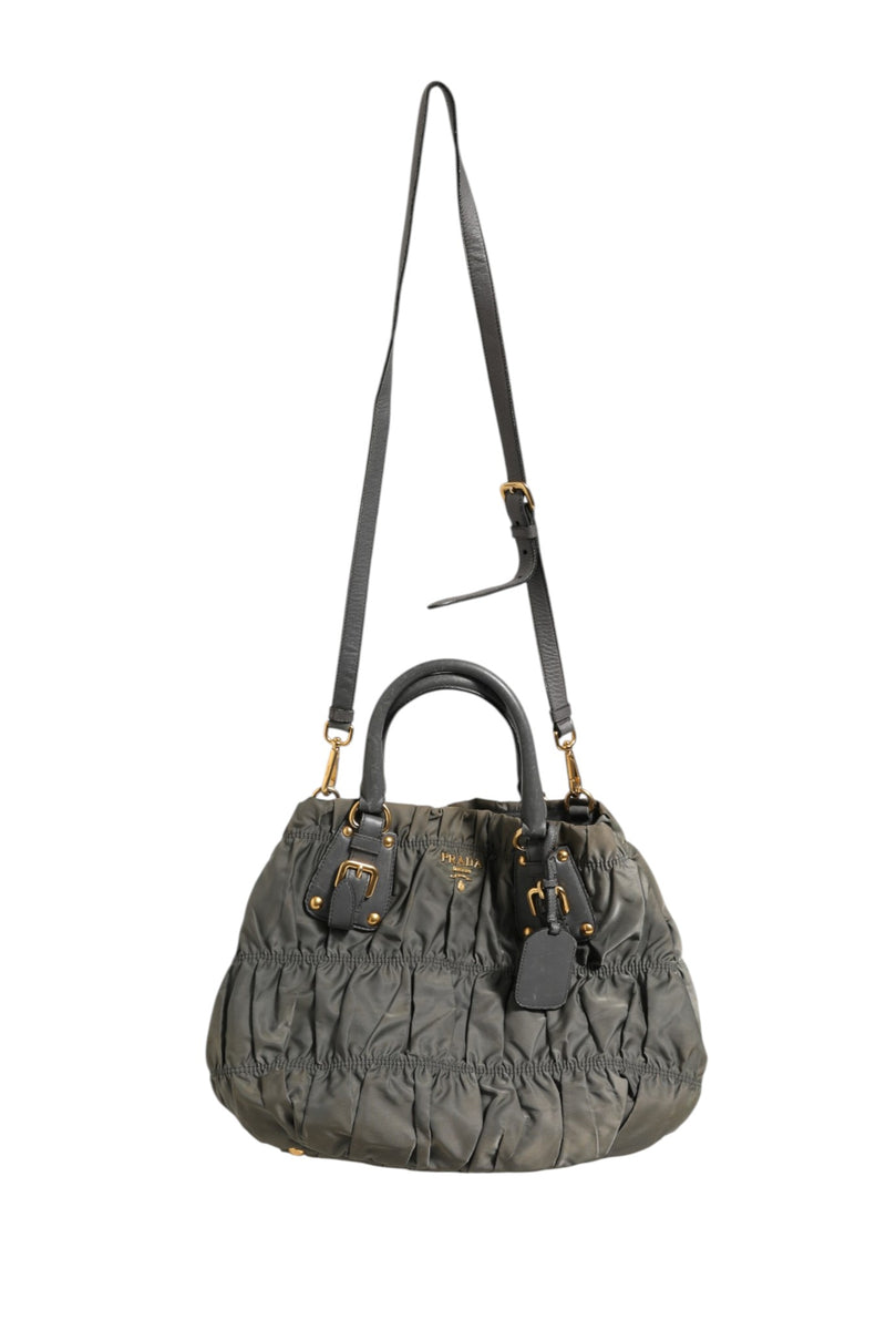 Prada Tessuto Nylon Gaufre Tote Bag - Gray