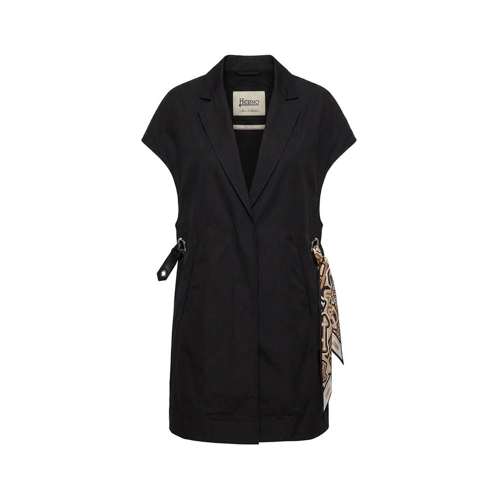 Herno Black Cotton Sleeveless Casual Dress