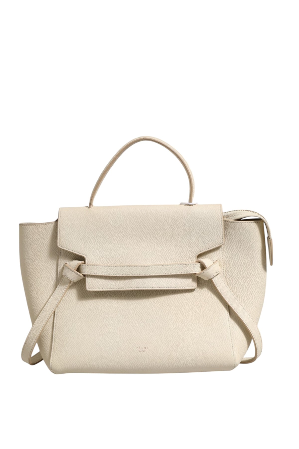 Sac Céline Nano Belt en veau grainé craie