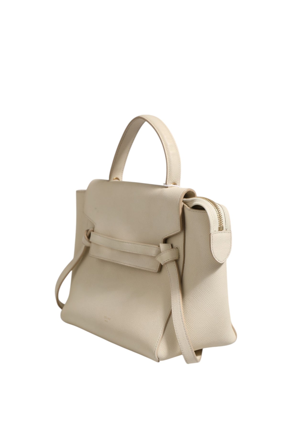 Sac Céline Nano Belt en veau grainé craie