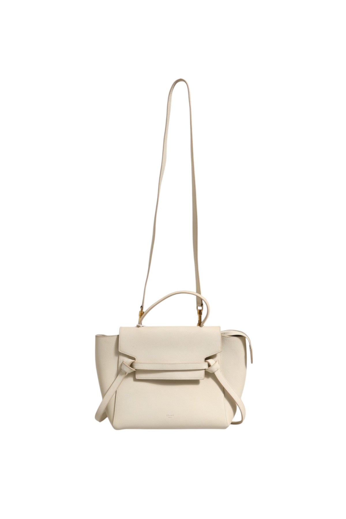 Sac Céline Nano Belt en veau grainé craie