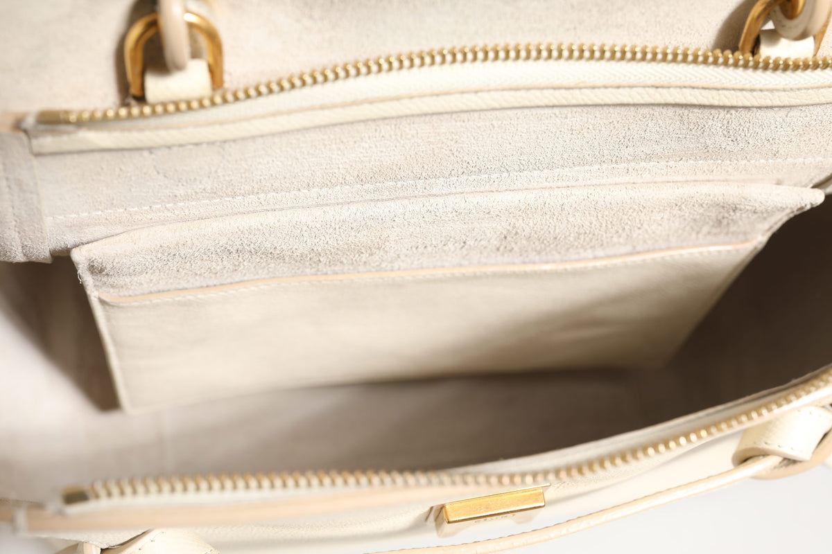 Sac Céline Nano Belt en veau grainé craie