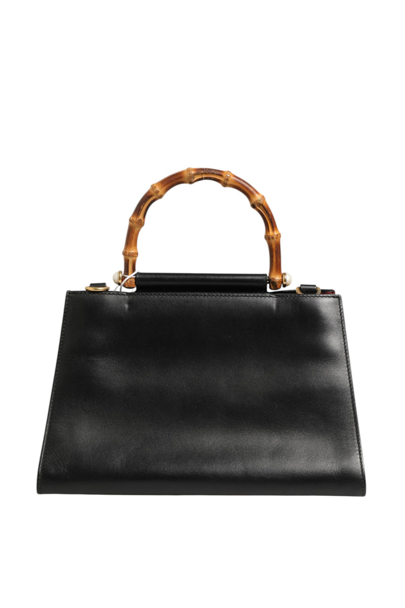 Gucci Nymphaea Bamboo Top Handle Leather Bag