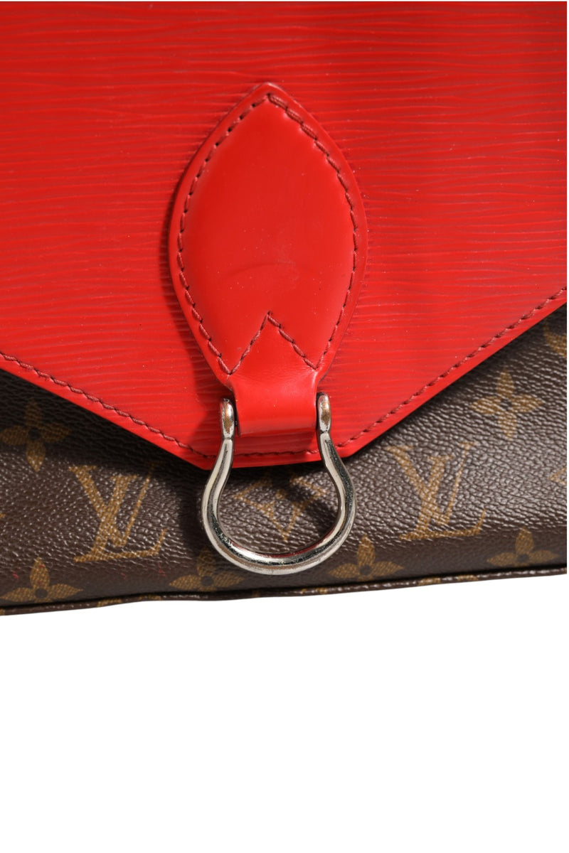 Louis Vuitton Saint Michel Monogram Epi Shoulder Bag Coquelicot