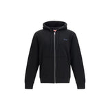 Kenzo Black Cotton Zip Hoodie - Signature Embroidery