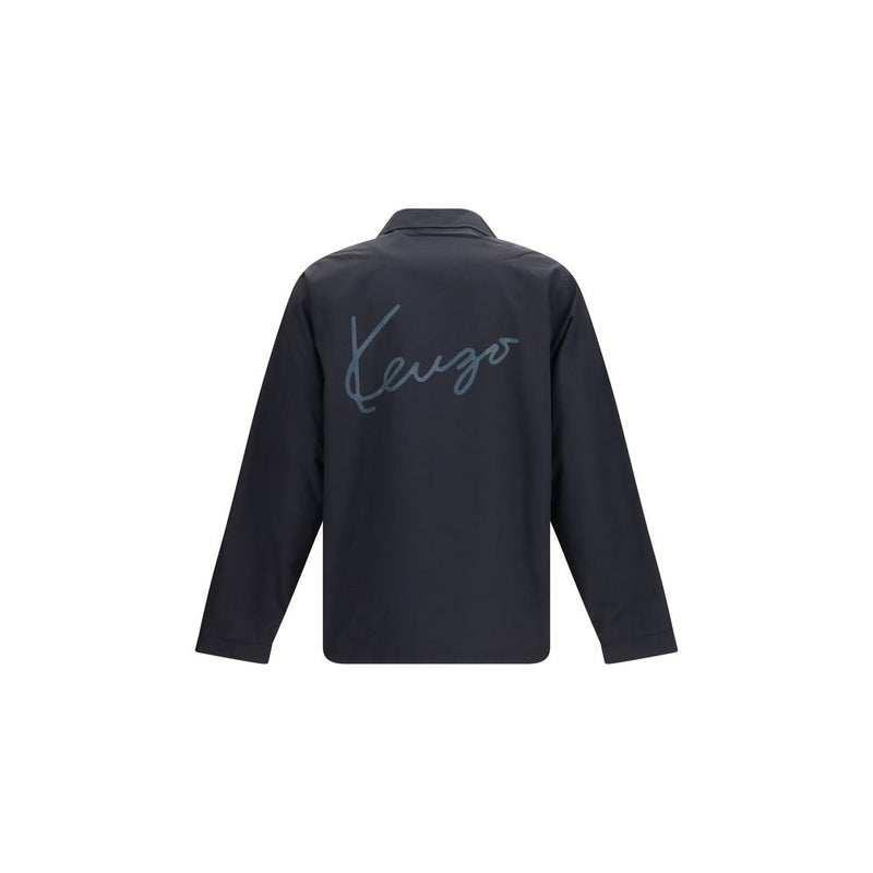 Kenzo Black Cotton Jacket - Oversized Coach Style