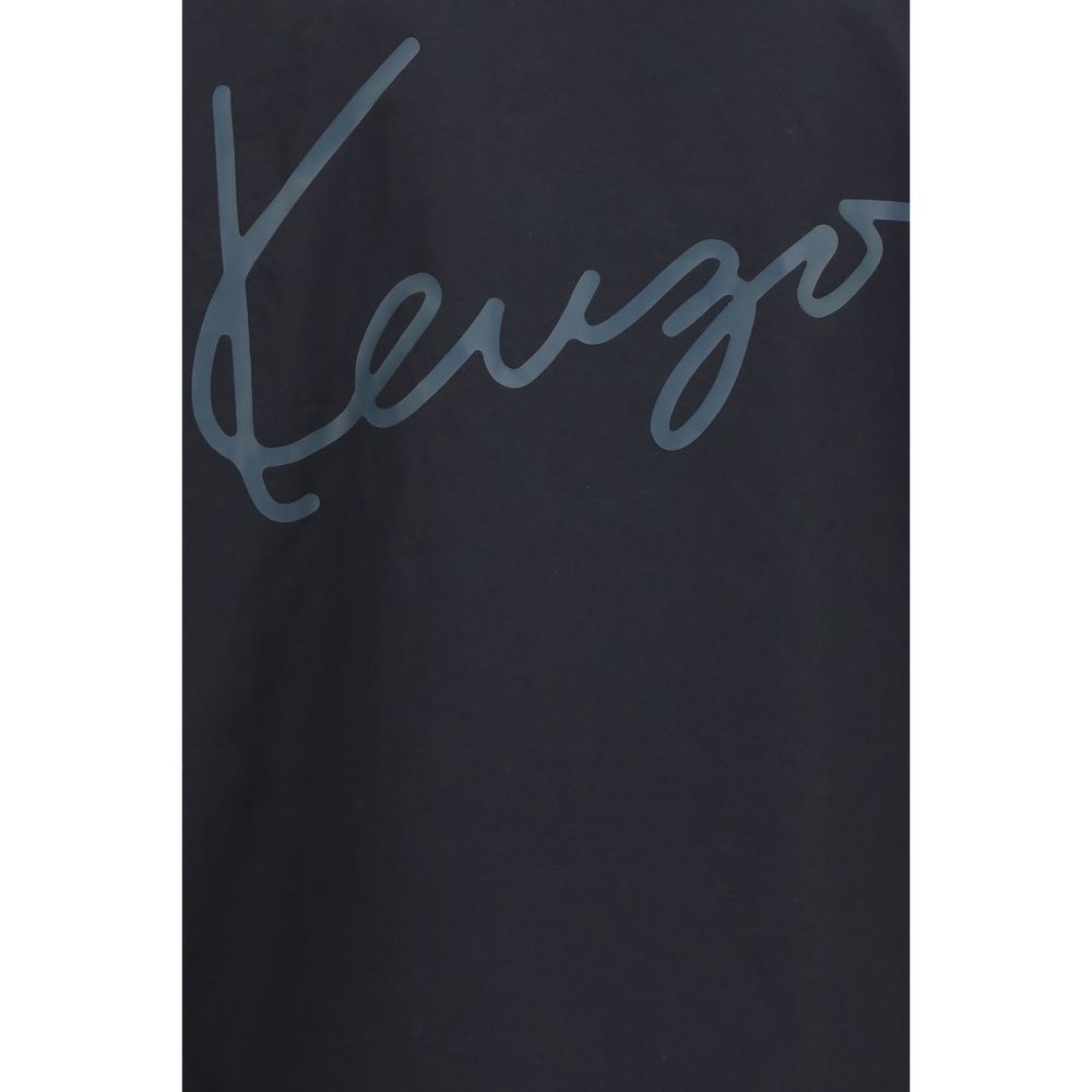 Kenzo Black Cotton Jacket - Oversized Coach Style