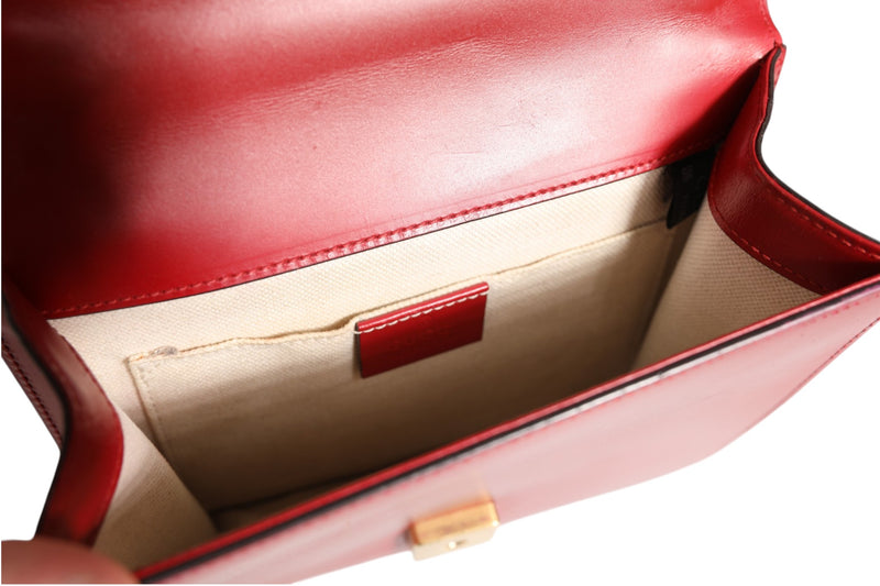Gucci Marmont Small Shoulder Bag in Rosso Ancora Red Leather