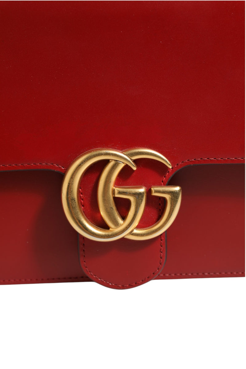 Gucci Marmont Small Shoulder Bag in Rosso Ancora Red Leather