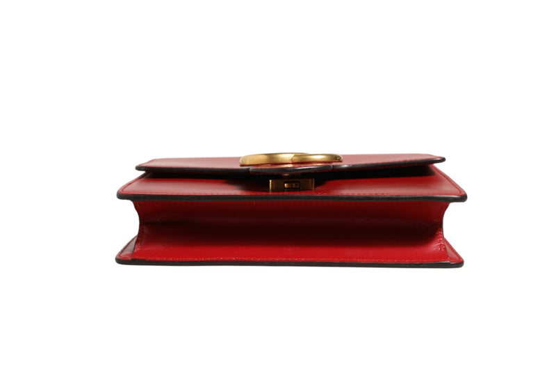 Gucci Marmont Small Shoulder Bag in Rosso Ancora Red Leather