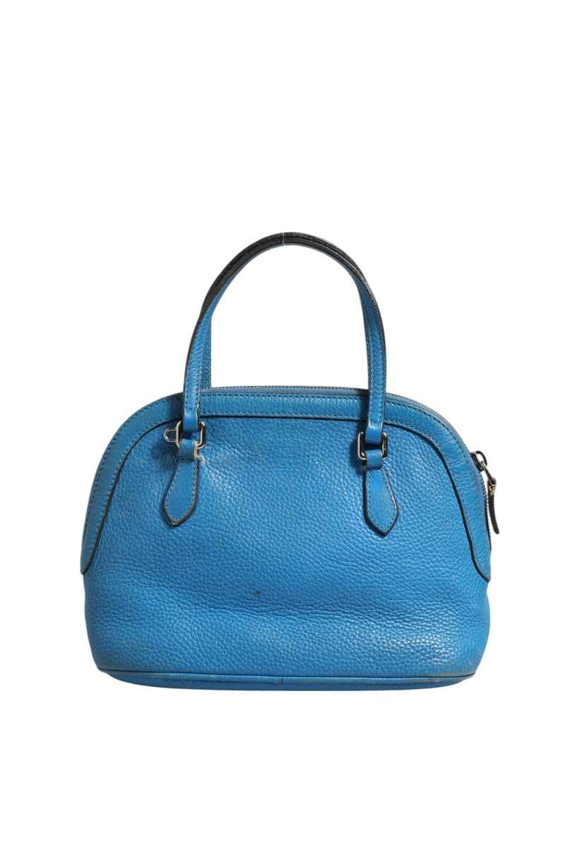 Gucci Blue Leather Dome Handbag - Elegant & Timeless