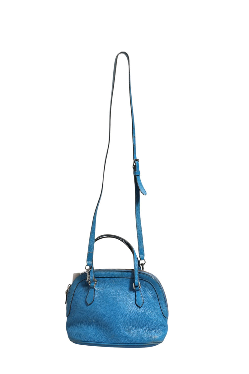 Gucci Blue Leather Dome Handbag - Elegant & Timeless