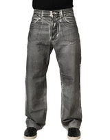 Dolce & Gabbana Grey Washed Mid Waist Straight Denim Jeans