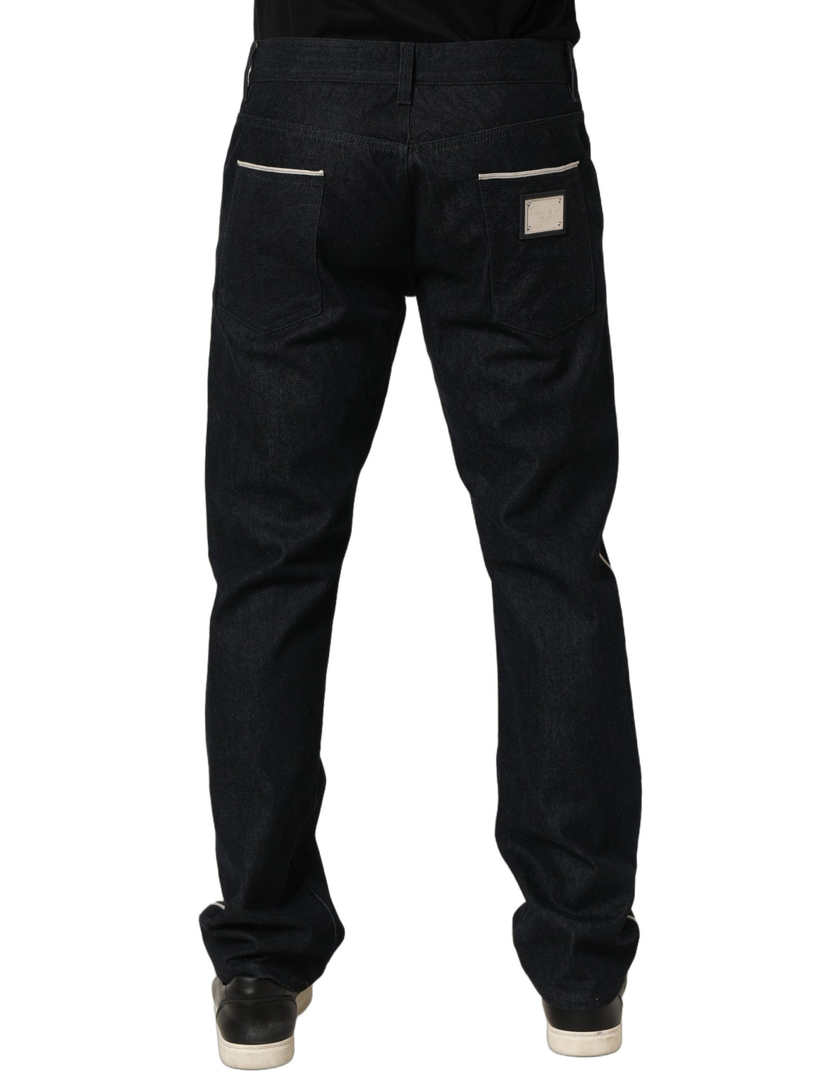 Dolce & Gabbana Black Cotton Mid Waist Classic Men Denim Jeans