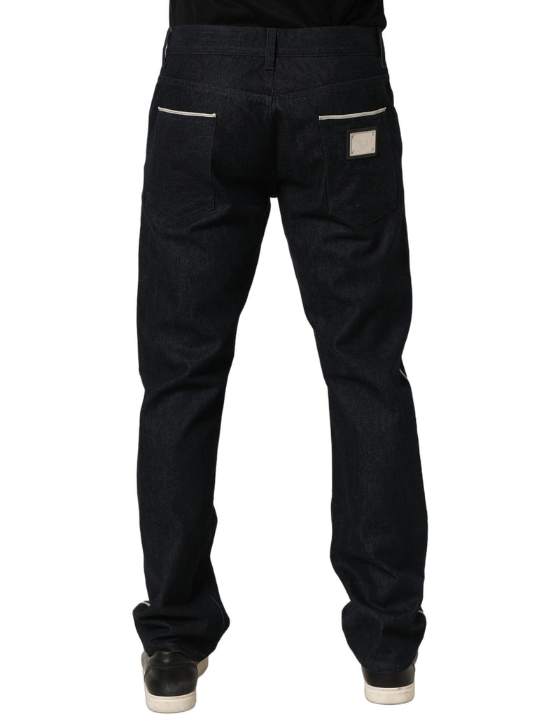 Dolce & Gabbana Black Cotton Mid Waist Classic Men Denim Jeans