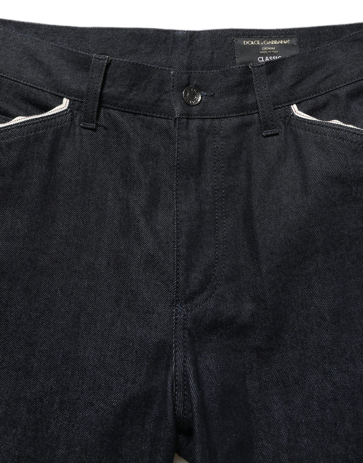 Dolce & Gabbana Black Cotton Mid Waist Classic Men Denim Jeans