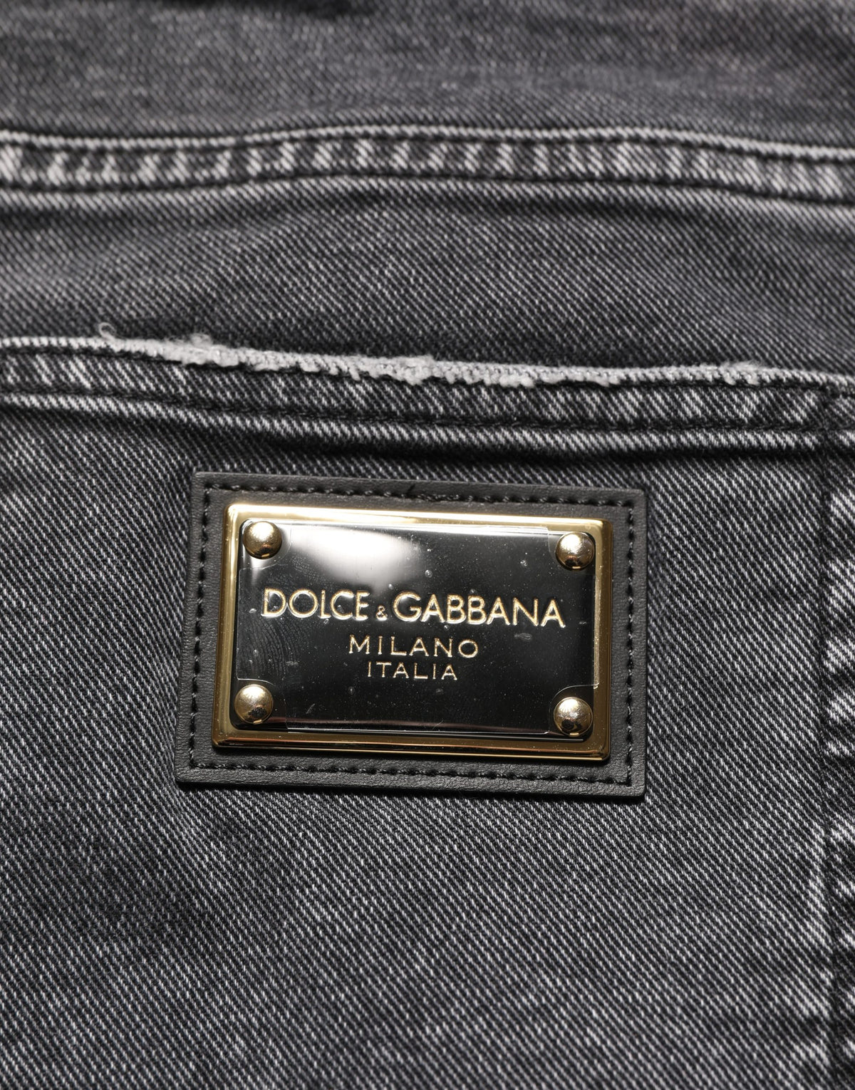 Dolce & Gabbana Dark Grey Distressed Mid Waist Denim Jeans