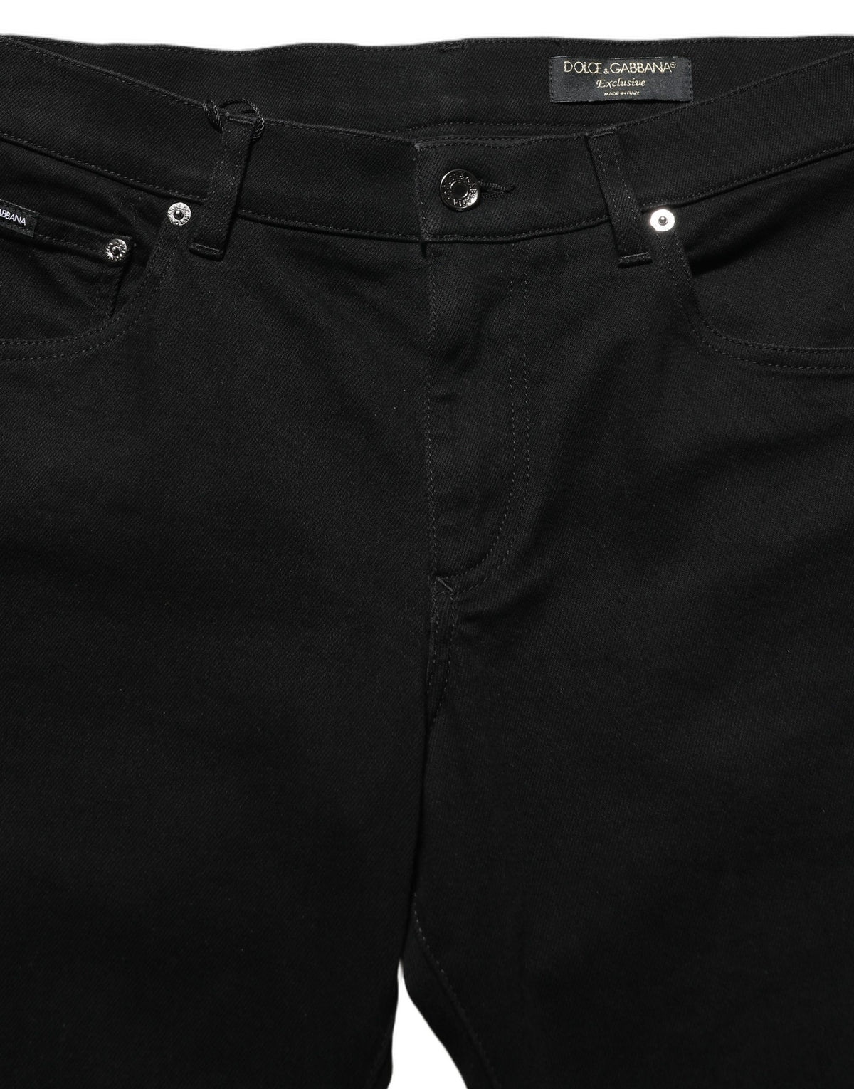 Dolce & Gabbana Black Heraldic Embroidered Skinny Denim Jeans
