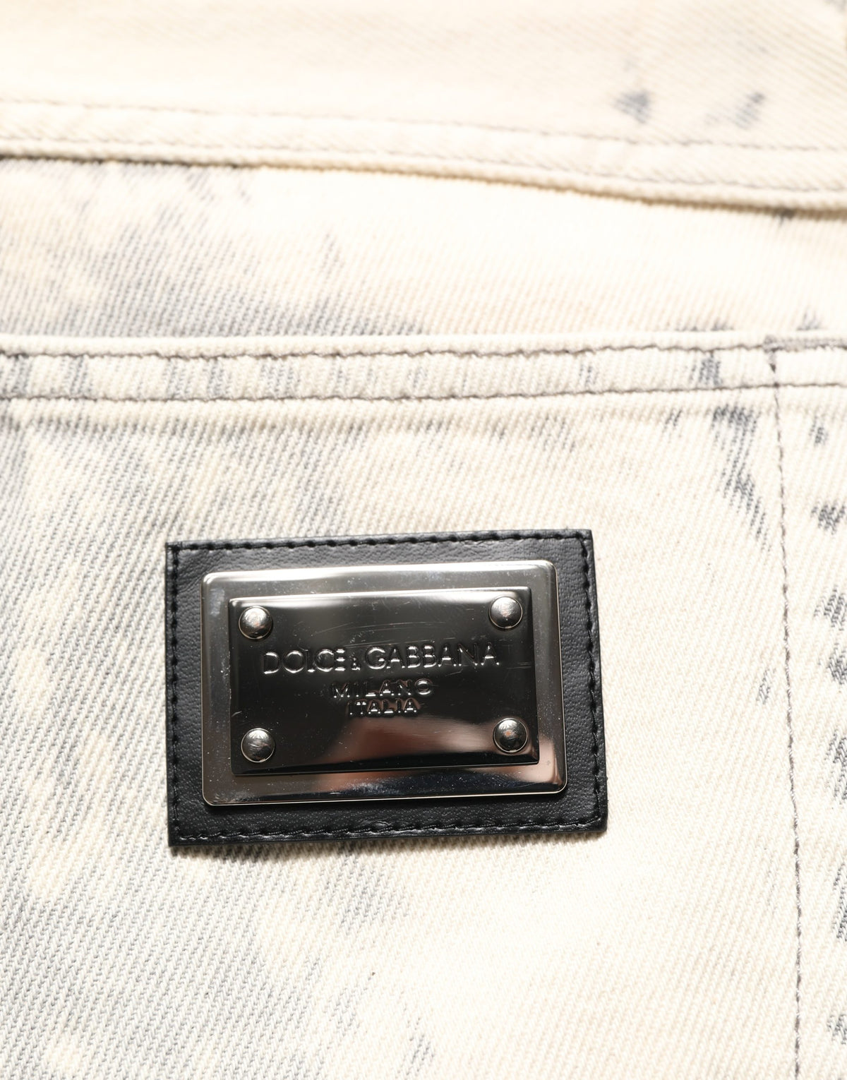 Dolce & Gabbana Beige Tie Dye Cotton Straight Leg Jeans for Men