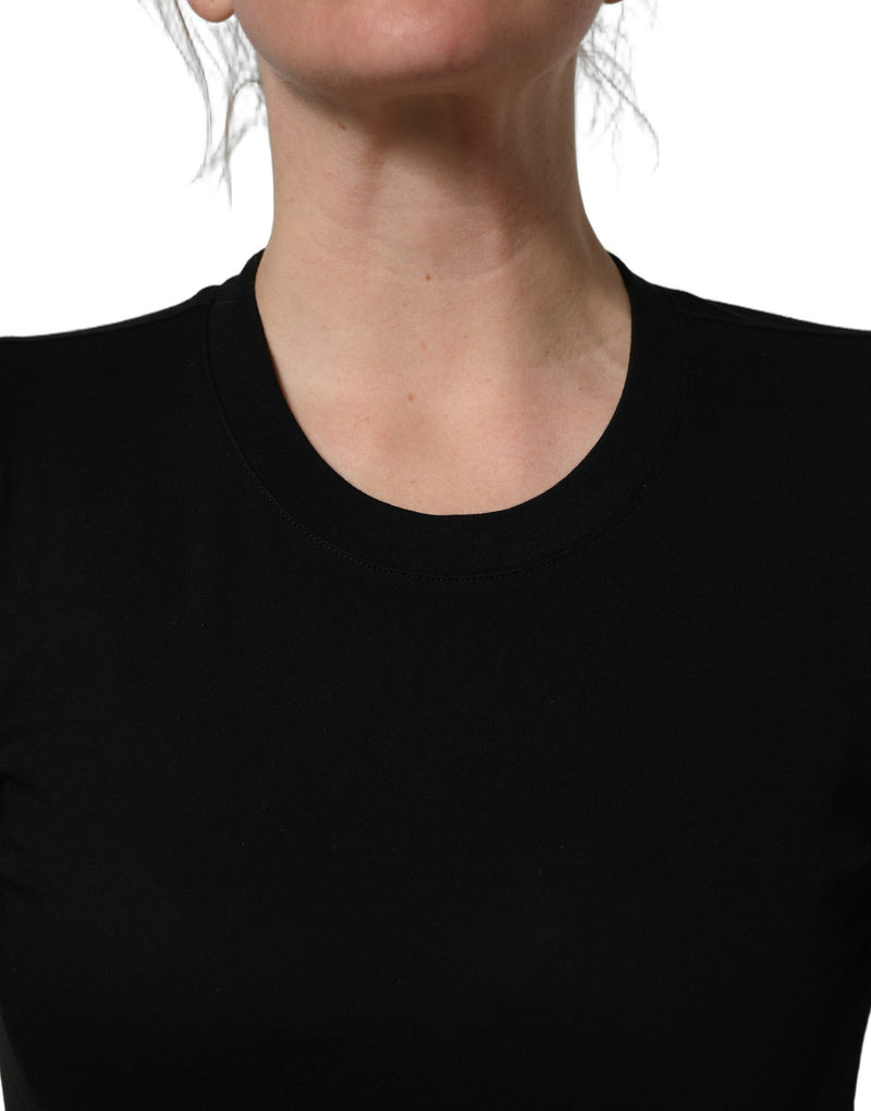 Dolce & Gabbana Black Long Sleeves Crew Neck Pullover Sweater