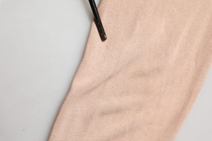 Dolce & Gabbana Beige Ribbed V-neck Front Tie Cardigan Sweater