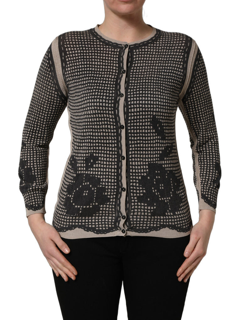 Dolce & Gabbana Cardigan en Dentelle Florale Noir