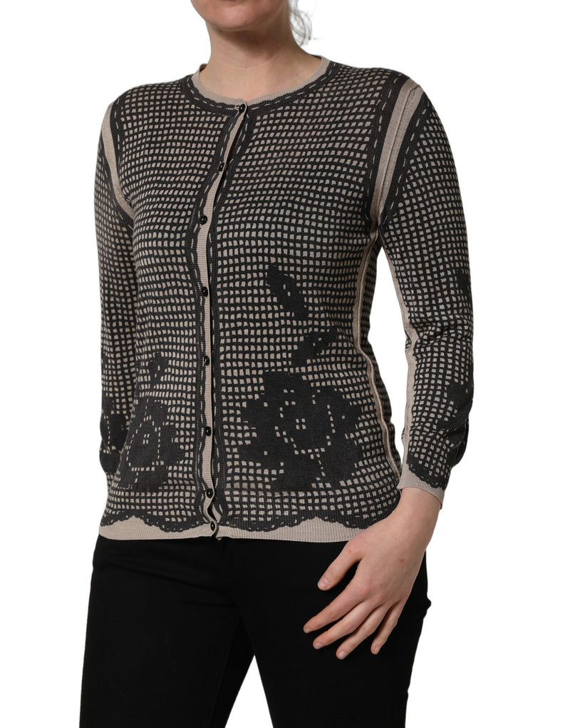 Dolce & Gabbana Cardigan en Dentelle Florale Noir