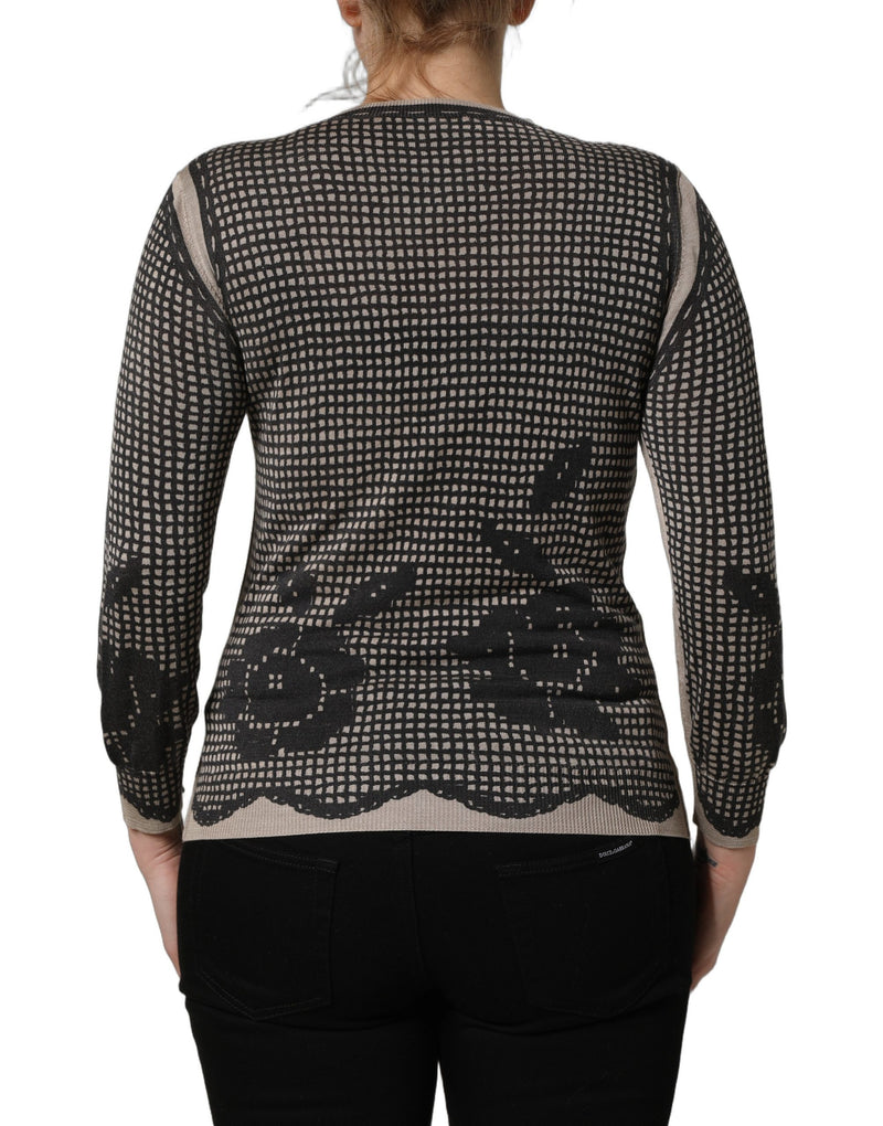 Dolce & Gabbana Cardigan en Dentelle Florale Noir