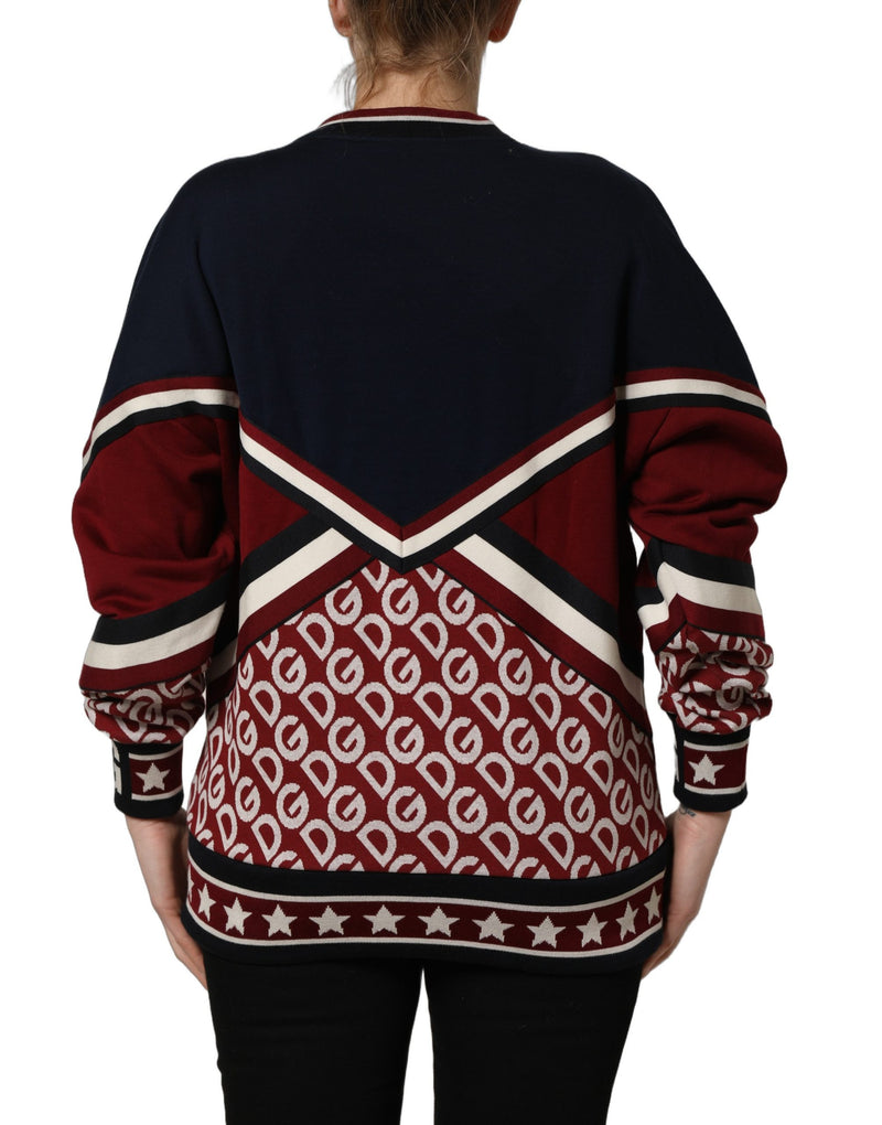 Dolce & Gabbana Blue Red Paneled 'Royals' Patch Sweatshirt