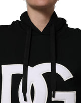 Dolce & Gabbana Black & White Appliqué Hooded Sweatshirt