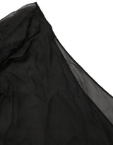 Dolce & Gabbana Black Wrap Sheer Chiffon One Shoulder Top