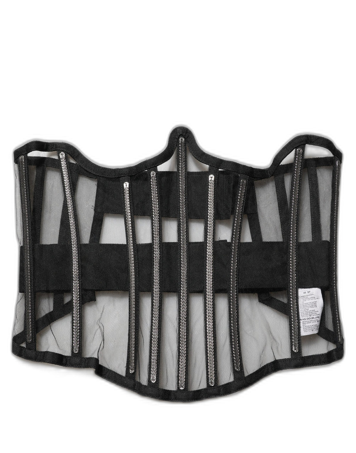 Dolce & Gabbana Black Sheer Tulle Corset Cropped Top