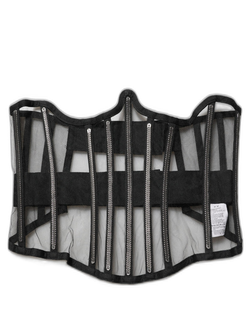 Dolce & Gabbana Black Sheer Tulle Corset Cropped Top