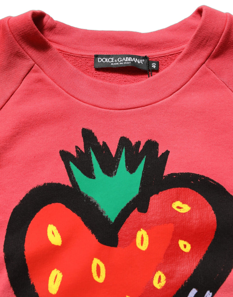 Dolce & Gabbana Multicolor Strawberry Print Sweatshirt Sweater