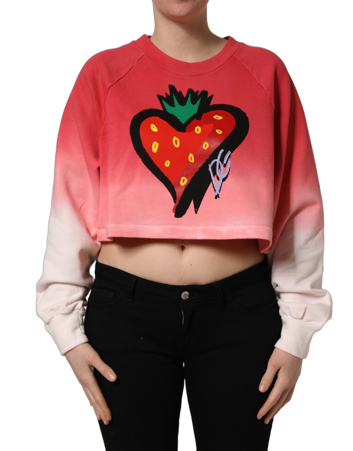 Dolce & Gabbana Multicolor Strawberry Print Sweatshirt Sweater