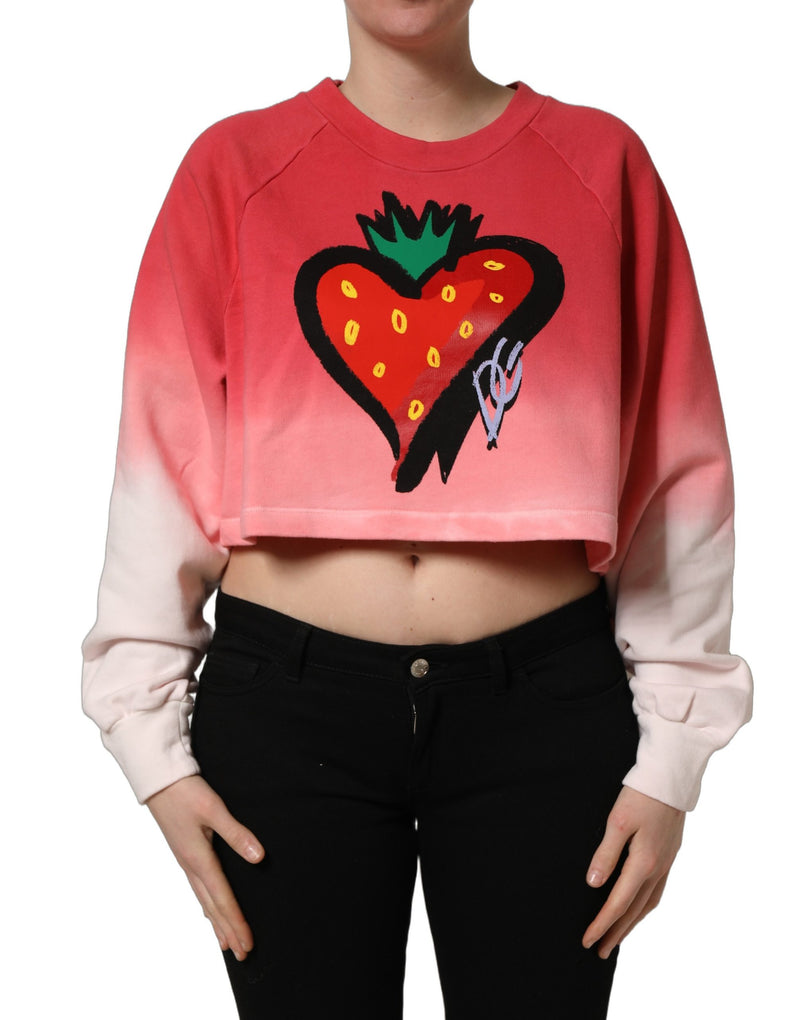 Dolce & Gabbana Multicolor Strawberry Print Sweatshirt Sweater