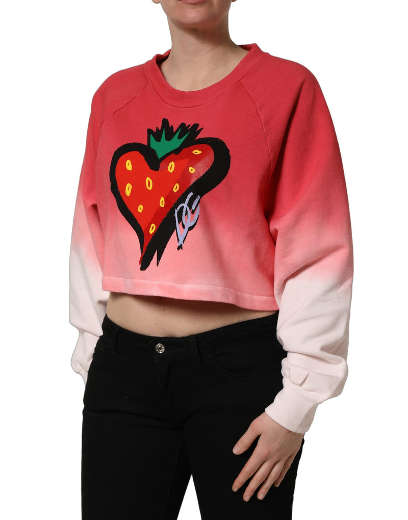 Dolce & Gabbana Multicolor Strawberry Print Sweatshirt Sweater