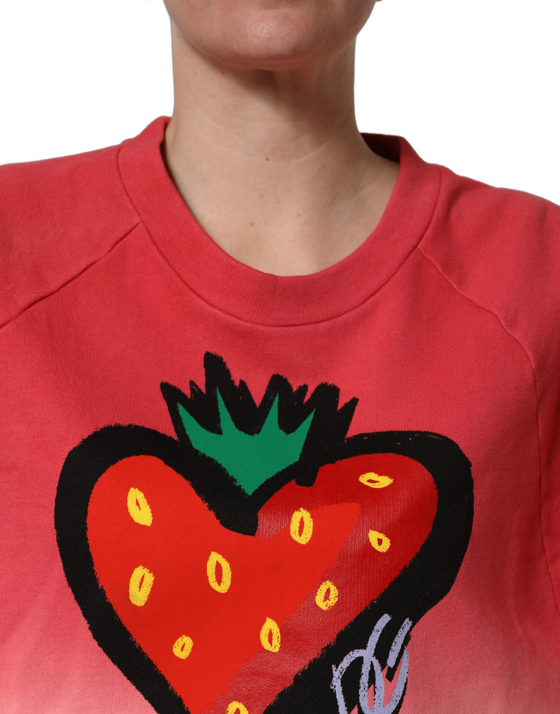 Dolce & Gabbana Multicolor Strawberry Print Sweatshirt Sweater