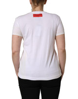 Dolce & Gabbana White D&G is Flowers Print Round Neck T-shirt