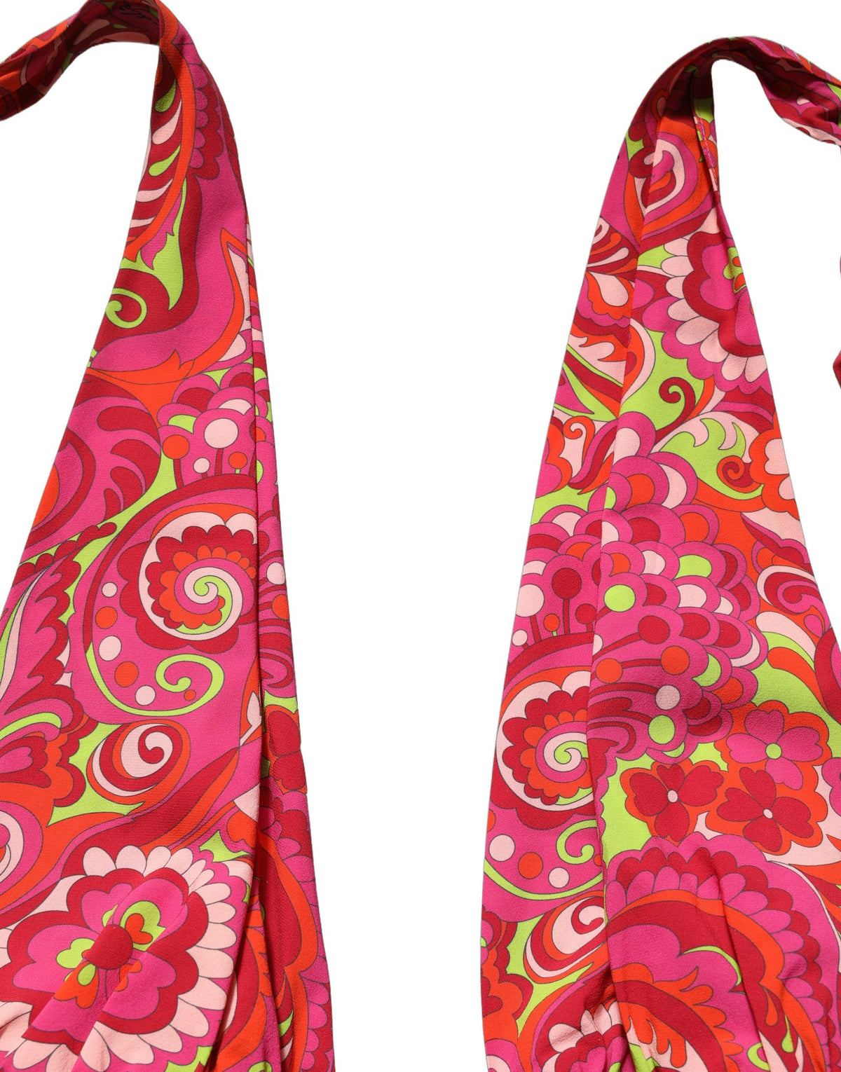 Dolce & Gabbana Red Paisley Silk Halter Neck Crop Top
