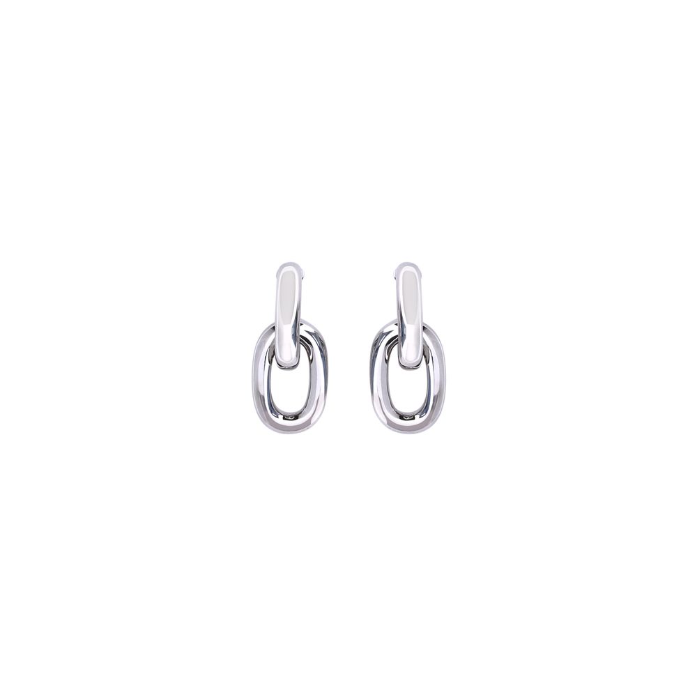 Rabanne Double XL Link Silver Resin Earrings