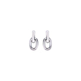 Rabanne Double XL Link Silver Resin Earrings